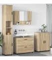 vidaXL Bathroom Furniture Set with Drawer with Shelf 4 pcs Sonoma Oak — V0672002530