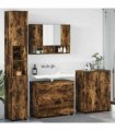 vidaXL Bathroom Furniture Set with Drawer with Shelf 4 pcs Smoked Oak — V0672002532