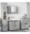vidaXL Bathroom Furniture Set with Drawer 4 pcs Concrete Grey — V0672002534
