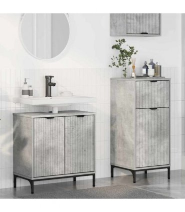 vidaXL Bathroom Furniture Set with Drawer 2 pcs Concrete Grey — V0672002535