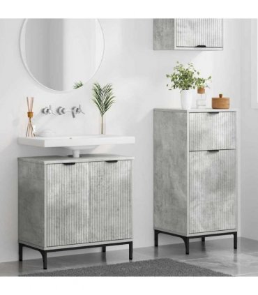vidaXL Bathroom Furniture Set with Drawer 2 pcs Concrete Grey — V0672002535