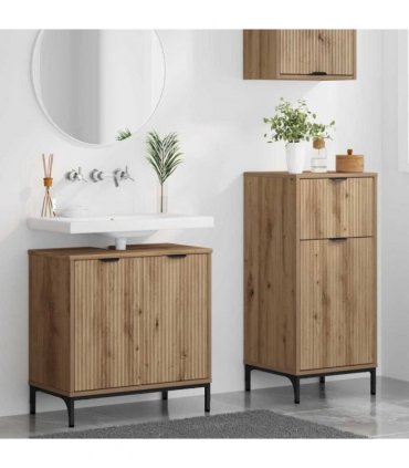 vidaXL Bathroom Furniture Set with Drawer with Shelf 2 pcs Artisan Oak — V0672002536