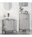 vidaXL Bathroom Furniture Set with Drawer with Shelf 2 pcs Grey Sonoma