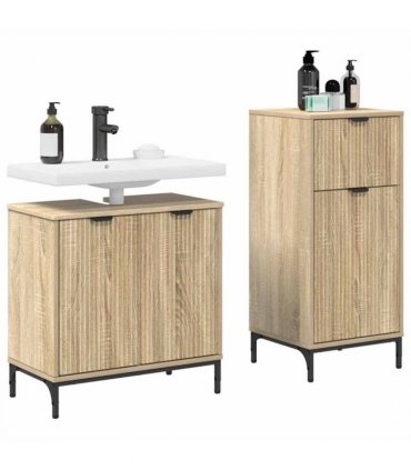 vidaXL Bathroom Furniture Set with Drawer with Shelf 2 pcs Sonoma Oak — V0672002538