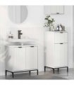 vidaXL Bathroom Furniture Set 2 pcs White Engineered Wood and Metal — V0672002539