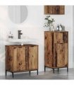 vidaXL Bathroom Furniture Set 2 pcs Old Wood Engineered Wood and Metal — V0672002540