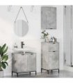 vidaXL Bathroom Furniture Set 3 pcs Concrete grey Engineered wood — V0672002549