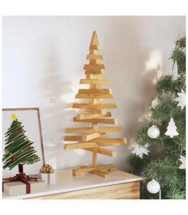 vidaXL Christmas Trees with Stand Brown 90 cm Solid pine wood — Colour: Brown finish