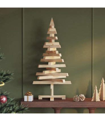 vidaXL Christmas Trees with Stand Natural 90 cm Solid pine wood — Colour: Natural (unfinished)