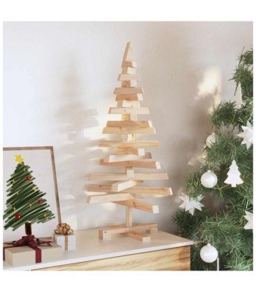 vidaXL Christmas Trees with Stand Natural 90 cm Solid pine wood — Colour: Natural (unfinished)