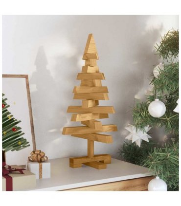 vidaXL Christmas Trees with Stand Brown 60 cm Solid pine wood — Colour: Brown finish