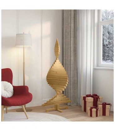 vidaXL Christmas Trees with Stand Brown 150 cm Solid pine wood — Colour: Brown finish