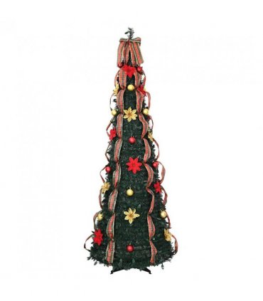 vidaXL Artificial Christmas Tree with 200 LEDs Green 215 cm PVC