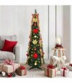 vidaXL Artificial Christmas Tree with 100 LEDs Green 155 cm PVC