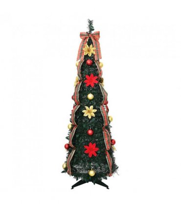 vidaXL Artificial Christmas Tree with 100 LEDs Green 155 cm PVC