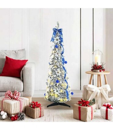 vidaXL Artificial Christmas Tree with 50 LEDs White 120 cm PVC — Size: 126 cm