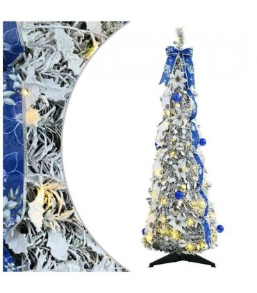 vidaXL Artificial Christmas Tree with 50 LEDs White 120 cm PVC — Size: 126 cm
