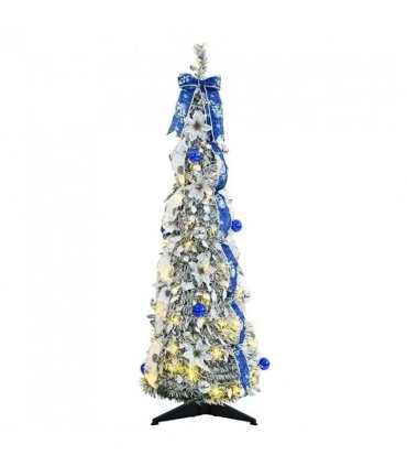 vidaXL Artificial Christmas Tree with 50 LEDs White 120 cm PVC — Size: 126 cm