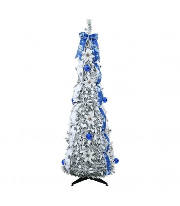 vidaXL Artificial Christmas Tree with 50 LEDs White 120 cm PVC — Size: 126 cm