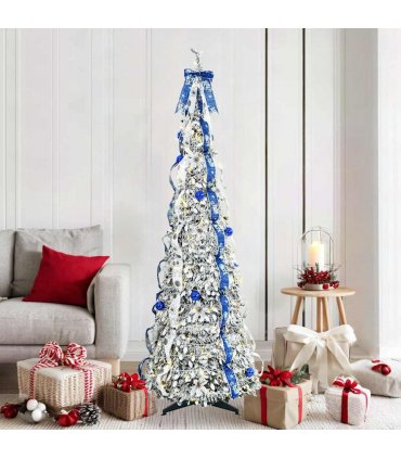 vidaXL Artificial Christmas Tree with 150 LEDs White 180 cm PVC — Size: 185 cm