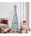 vidaXL Artificial Christmas Tree with 150 LEDs White 180 cm PVC — Size: 185 cm