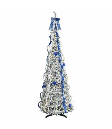 vidaXL Artificial Christmas Tree with 150 LEDs White 180 cm PVC — Size: 185 cm