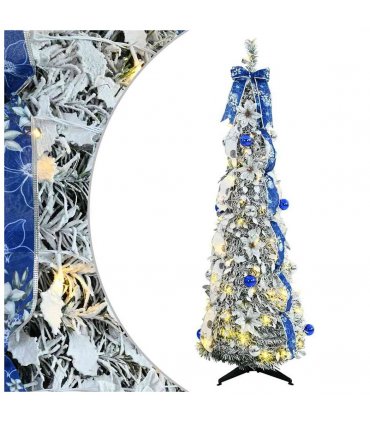 vidaXL Artificial Christmas Tree with 100 LEDs White 150 cm PVC — Size: 155 cm