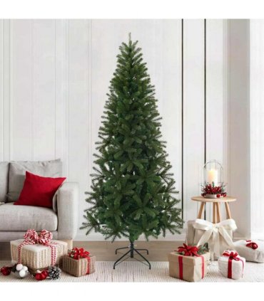 vidaXL Artificial Christmas Tree Green 210 cm PVC, PE and steel