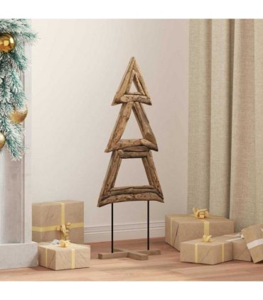 vidaXL Christmas Tree with Stand Brown 90 cm Solid teak wood