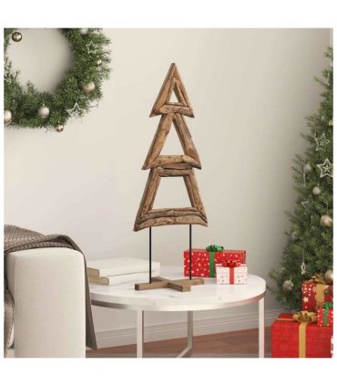 vidaXL Christmas Tree with Stand Brown 90 cm Solid teak wood