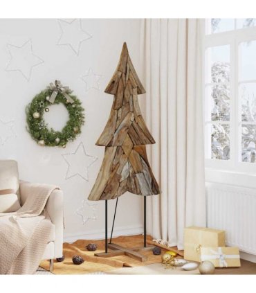 vidaXL Christmas Tree with Stand Brown 181.5 cm Solid teak wood