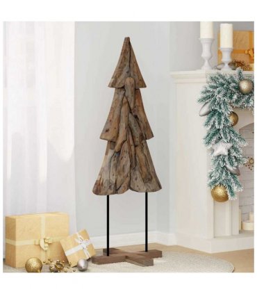 vidaXL Christmas Tree with Stand Brown 121 cm Solid teak wood