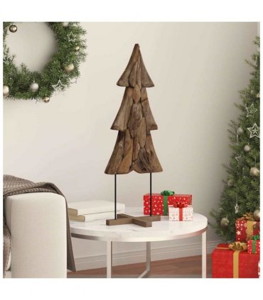 vidaXL Christmas Tree with Stand Brown 90 cm Solid teak wood — V0672002593