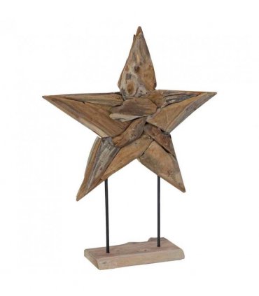 vidaXL Christmas Star Brown 59.5 x 18 x 74 cm Solid Teak Wood