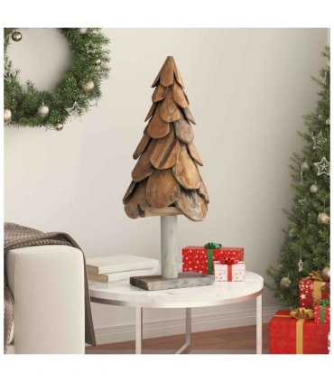 vidaXL Christmas Tree with Stand Brown 91 cm Solid teak wood — Model: 91 cm Xmas tree