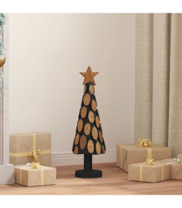 vidaXL Christmas Tree with Stand Brown 61 cm Solid teak wood