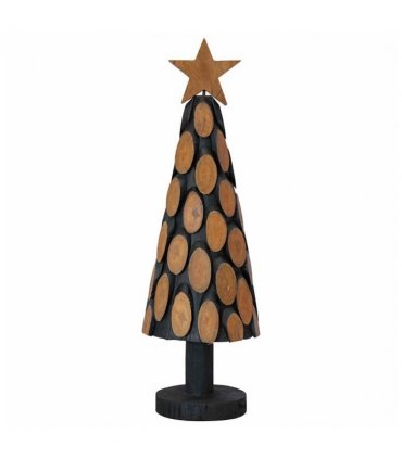 vidaXL Christmas Tree with Stand Brown 61 cm Solid teak wood