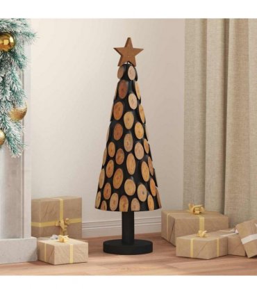 vidaXL Christmas Tree with Stand Brown 90 cm Solid teak wood — V0672002603
