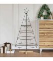 vidaXL Christmas Cone Tree with Stand Black 126 cm Steel — Size: 125 cm