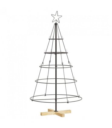 vidaXL Christmas Cone Tree with Stand Black 126 cm Steel — Size: 125 cm