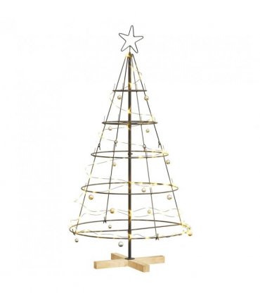 vidaXL Christmas Cone Tree with Stand Black 126 cm Steel — Size: 125 cm