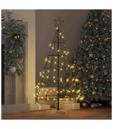 vidaXL Christmas Cone Tree with Stand Black 126 cm Steel — Size: 125 cm