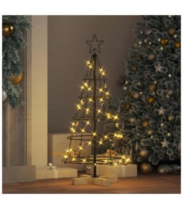 vidaXL Christmas Cone Tree with Stand Black 90 cm Steel