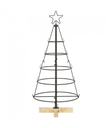 vidaXL Christmas Cone Tree with Stand Black 90 cm Steel