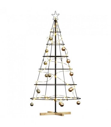 vidaXL Christmas Cone Tree with Stand Black 154 cm Steel — Size: 150 cm
