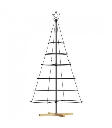 vidaXL Christmas Cone Tree with Stand Black 180.5 cm Steel — Size: 180 cm