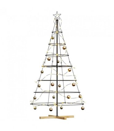 vidaXL Christmas Cone Tree with Stand Black 180.5 cm Steel — Size: 180 cm