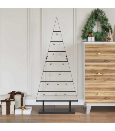vidaXL Metal Christmas Tree with Stand Black 125.5 cm Steel