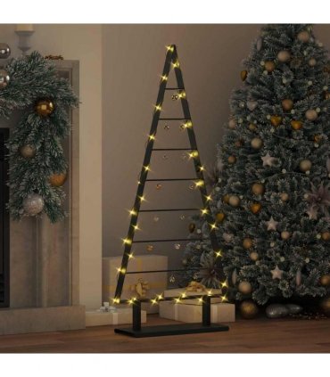 vidaXL Metal Christmas Tree with Stand Black 125.5 cm Steel