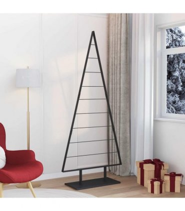 vidaXL Metal Christmas Tree with Stand Black 210 cm Steel